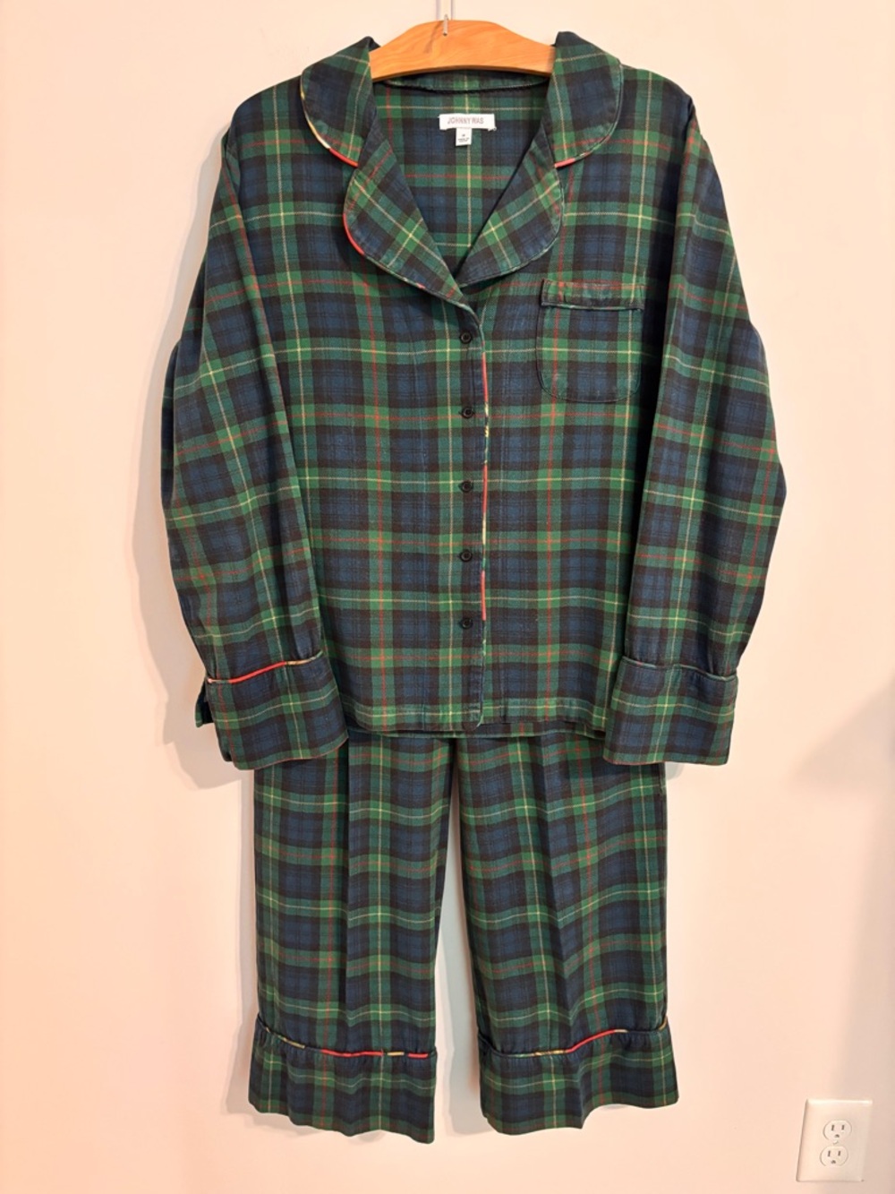 Johnny Was RHODA LONG Plaid Flannel Embroidered PJ SET - Picture 4 of 16